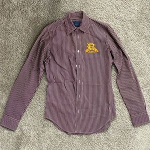 Women’s Ralph Lauren Sport Maroon Striped Oxford, size 2.
